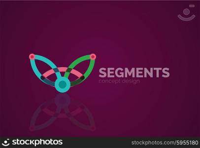 Outline minimal abstract geometric logo, linear business icon made of line segments, elements. Vector illustration