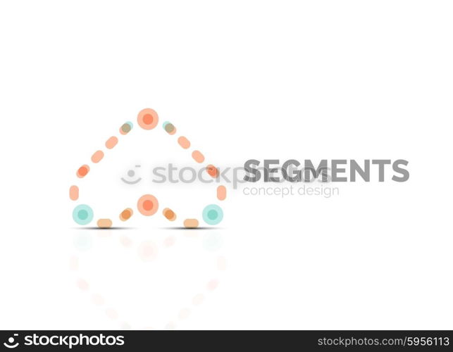 Outline minimal abstract geometric logo, linear business icon made of line segments, elements. Vector illustration