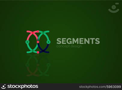 Outline minimal abstract geometric logo, linear business icon made of line segments, elements. Vector illustration