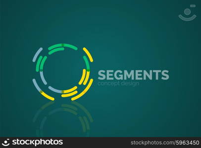 Outline minimal abstract geometric logo, linear business icon made of line segments, elements. Vector illustration