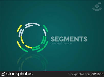 Outline minimal abstract geometric logo, linear business icon made of line segments, elements. Vector illustration