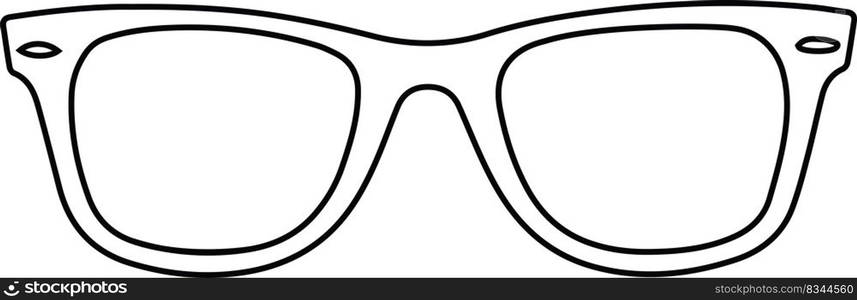 outline of a male pair of glasses with a white background. outline of a male pair of glasses with a white background-