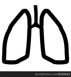 Outline of lungs isolated on white. Vector icon or design element.. Outline of lungs isolated on white. Icon or design element.