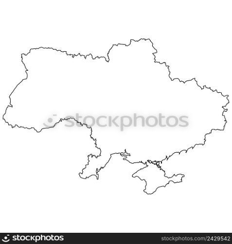 Outline of the country of the state of ukraine, vector of the border outline of the state of ukraine