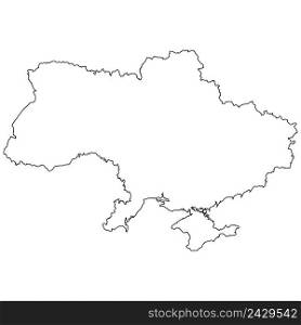 Outline of the country of the state of ukraine, vector of the border outline of the state of ukraine