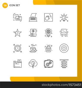 Outline Pack of 16 Universal Symbols of bangladesh, solution, cleaning, idea, bulb Editable Vector Design Elements