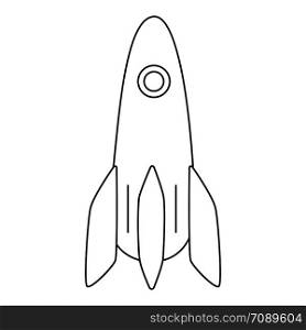 Outline rocket icon. Spacecraft symbol. Spaceship button. Vector simple illustration isolated on white background. Outline rocket icon. Spacecraft symbol. Spaceship button.