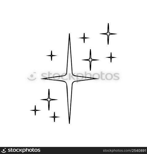 Outline starry twinkles and sparkles icon. Bright flash, shiny glow, firework symbol. Linear star light particles isolated on white background. Vector illustration.. Outline starry twinkles and sparkles icon. Bright flash, shiny glow, firework symbol. Linear star light particles isolated on white background. Vector illustration