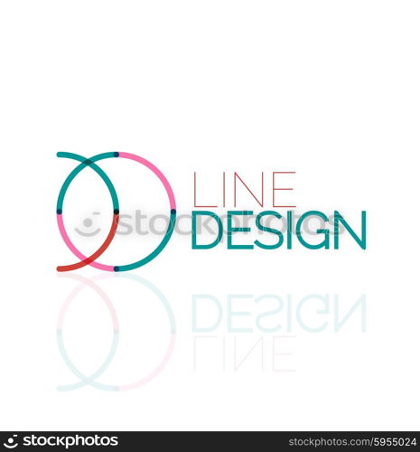 Outline swirl and circle minimal abstract geometric logo, linear business icon made of line segments, elements. Vector illustration of loop, inifnity concepts