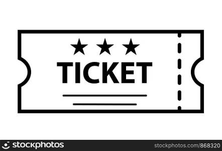 outline ticket icon on white background. ticket sign. flat style. cinema symbol. ticket icon for your web site design, logo, app, UI.