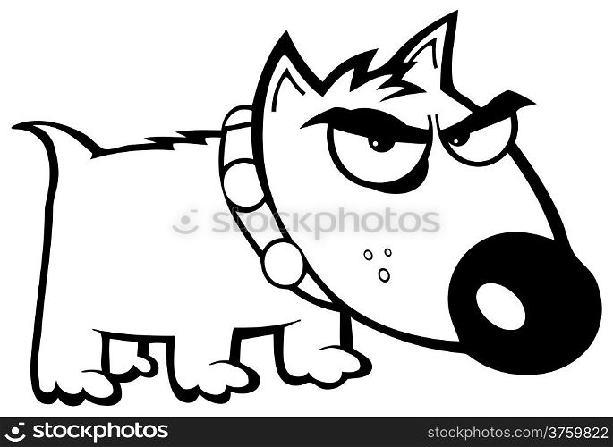 Outlined, Angry Dog Bull Terrier