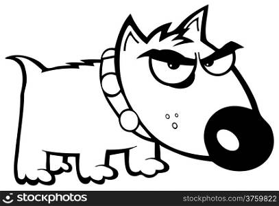 Outlined, Angry Dog Bull Terrier
