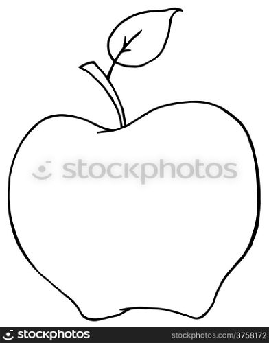 Outlined Cartoon Apple