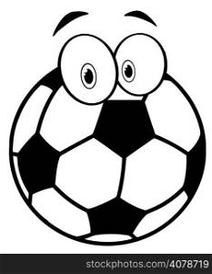 Outlined Cartoon Soccer Ball