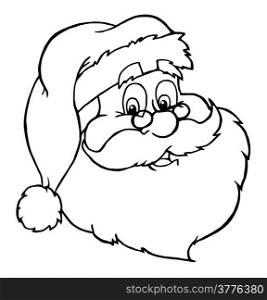Outlined Classic Santa Claus Head