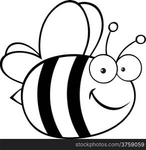 Outlined Cute Cartoon Bee