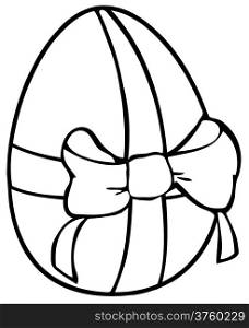 Outlined Easter Egg With Ribbon