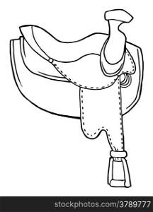 Outlined Horse Saddle