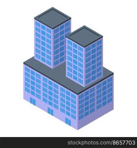 Outside multistory building icon isometric vector. City office. Modern construction. Outside multistory building icon isometric vector. City office