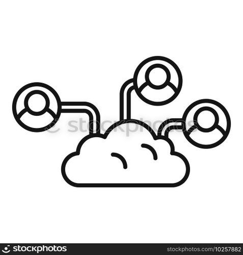 Outsource cloud elements icon. Outline Outsource cloud elements vector icon for web design isolated on white background. Outsource cloud elements icon, outline style