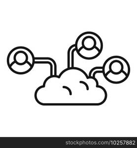 Outsource cloud elements icon. Outline Outsource cloud elements vector icon for web design isolated on white background. Outsource cloud elements icon, outline style
