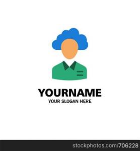 Outsource, Cloud, Human, Management, Manager, People, Resource Business Logo Template. Flat Color