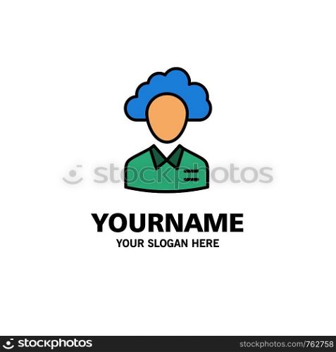 Outsource, Cloud, Human, Management, Manager, People, Resource Business Logo Template. Flat Color
