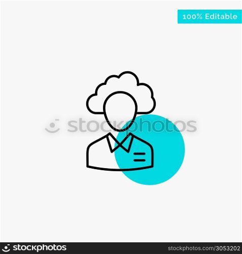 Outsource, Cloud, Human, Management, Manager, People, Resource turquoise highlight circle point Vector icon