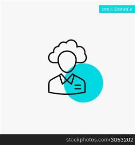 Outsource, Cloud, Human, Management, Manager, People, Resource turquoise highlight circle point Vector icon