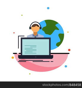 outsource, outsourcing, allocation, human, online Flat Color Icon Vector