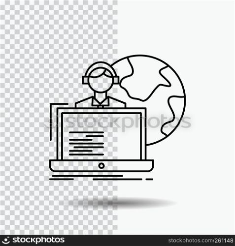 outsource, outsourcing, allocation, human, online Line Icon on Transparent Background. Black Icon Vector Illustration