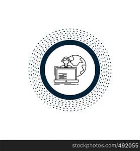 outsource, outsourcing, allocation, human, online Line Icon. Vector isolated illustration. Vector EPS10 Abstract Template background