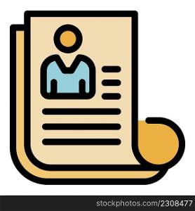 Outsource papers icon. Outline outsource papers vector icon color flat isolated. Outsource papers icon color outline vector