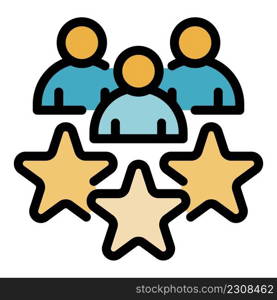 Outsource star team icon. Outline outsource star team vector icon color flat isolated. Outsource star team icon color outline vector