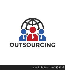 Outsourcing icon design template vector isolated illustration. Outsourcing icon design template vector isolated