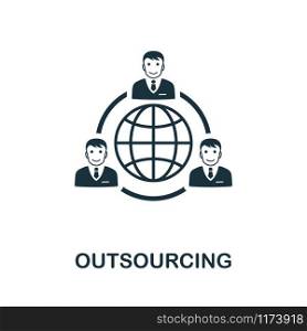 Outsourcing vector icon illustration. Creative sign from icons collection. Filled flat Outsourcing icon for computer and mobile. Symbol, logo vector graphics.. Outsourcing vector icon symbol. Creative sign from icons collection. Filled flat Outsourcing icon for computer and mobile