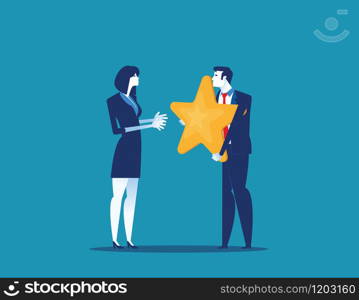 Outstanding Employee Award. Concept business vector illustration. Flat style design.