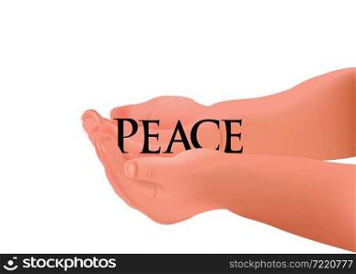 outstretched child hands want peace with inscription. outstretched child hands want peace with inscription outstretched child hands want peace with inscription