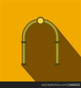 Oval arch icon in flat style with long shadow. Construction and interiors symbol. Oval arch icon, flat style