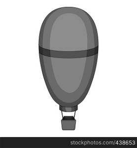 Oval balloon icon in monochrome style isolated on white background vector illustration. Oval balloon icon monochrome