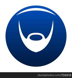 Oval beard icon vector blue circle isolated on white background . Oval beard icon blue vector