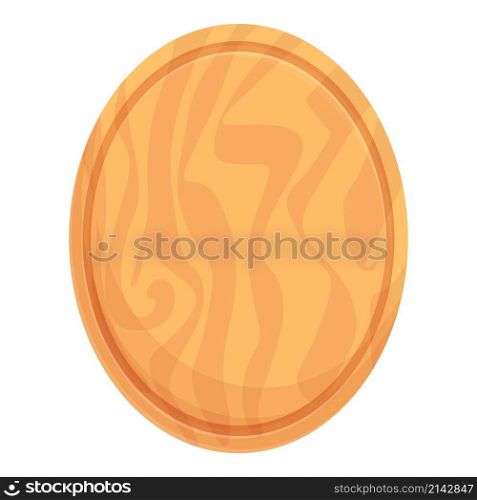 Oval board icon cartoon vector. Rustic plate. Rustic food. Oval board icon cartoon vector. Rustic plate