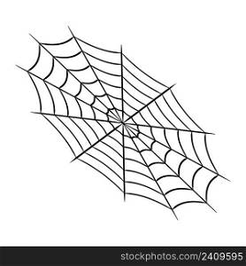 Oval cobweb symbol hand drawn tangle and trap spider web