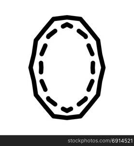 oval dashed frame, icon on isolated background