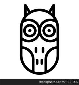 Oval eared owl icon. Outline oval eared owl vector icon for web design isolated on white background. Oval eared owl icon, outline style