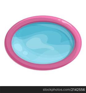 Oval inflatable pool icon cartoon vector. Swim beach. Circle air. Oval inflatable pool icon cartoon vector. Swim beach