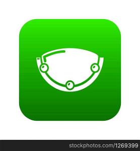 Oval lamp icon green vector isolated on white background. Oval lamp icon green vector