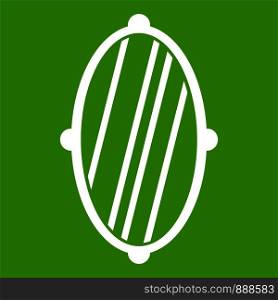 Oval mirror frame in simple style isolated on white background vector illustration. Oval mirror frame icon green