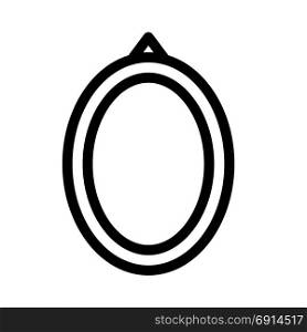oval picture frame, icon on isolated background
