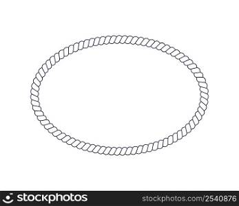 Oval rope frame for photo or picture in retro yacht style. Nautical design element for print and decoration. Maritime theme. Vector illustration.. Oval rope frame for photo or picture in retro yacht style. Nautical design element for print and decoration. Maritime theme. Vector illustration